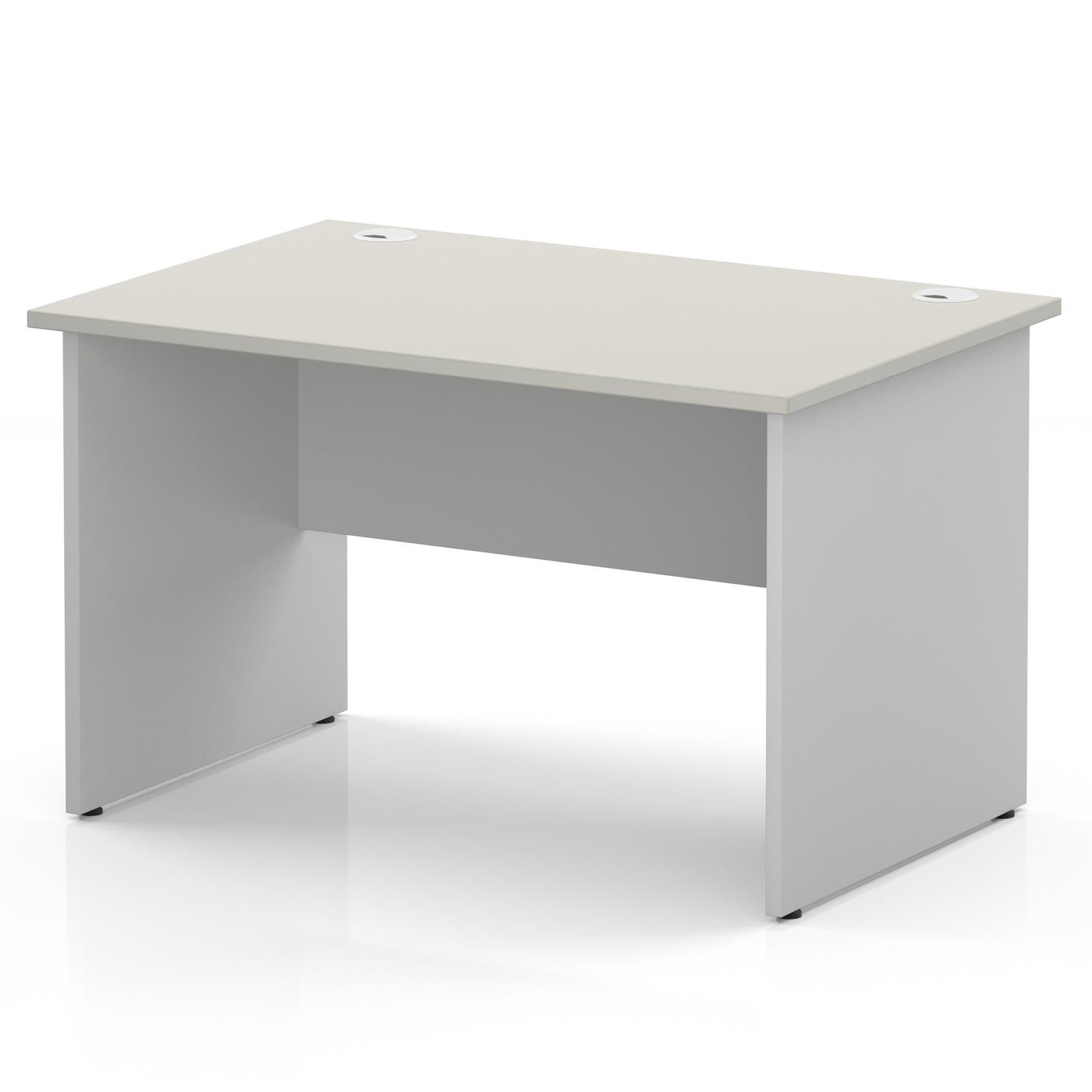 Impulse 1200 x 800mm Straight Office Desk Dove Grey Top White Panel End Leg Impulse 1200 x 800mm Straight Office Desk Dove Grey Top White Panel End Leg