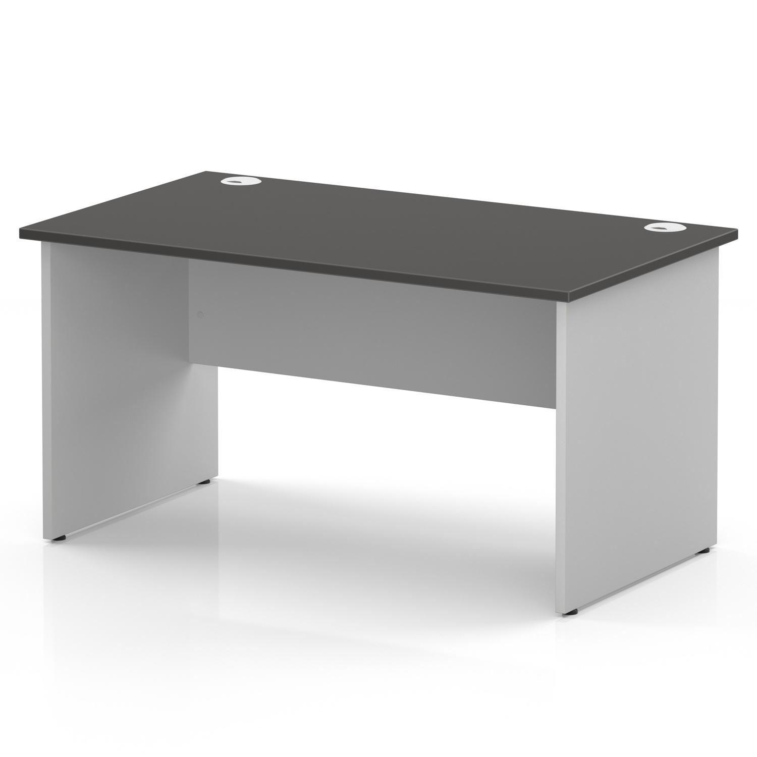 Impulse 1400 x 800mm Straight Office Desk Carbon Grey Top White Panel End Leg Impulse 1400 x 800mm Straight Office Desk Carbon Grey Top White Panel End Leg
