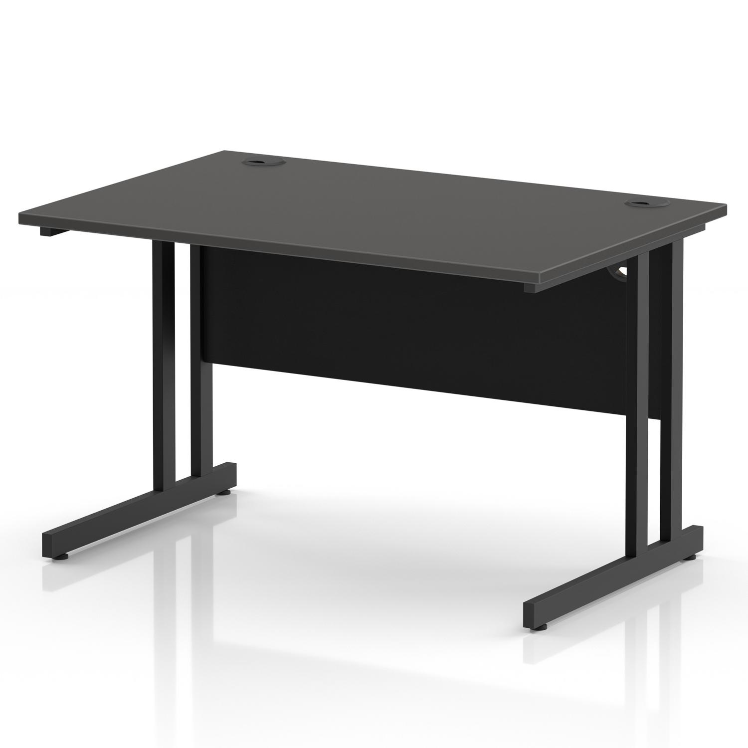 Impulse 1200 x 800mm Straight Office Desk Carbon Grey Top Black Cantilever Leg Impulse 1200 x 800mm Straight Office Desk Carbon Grey Top Black Cantilever Leg
