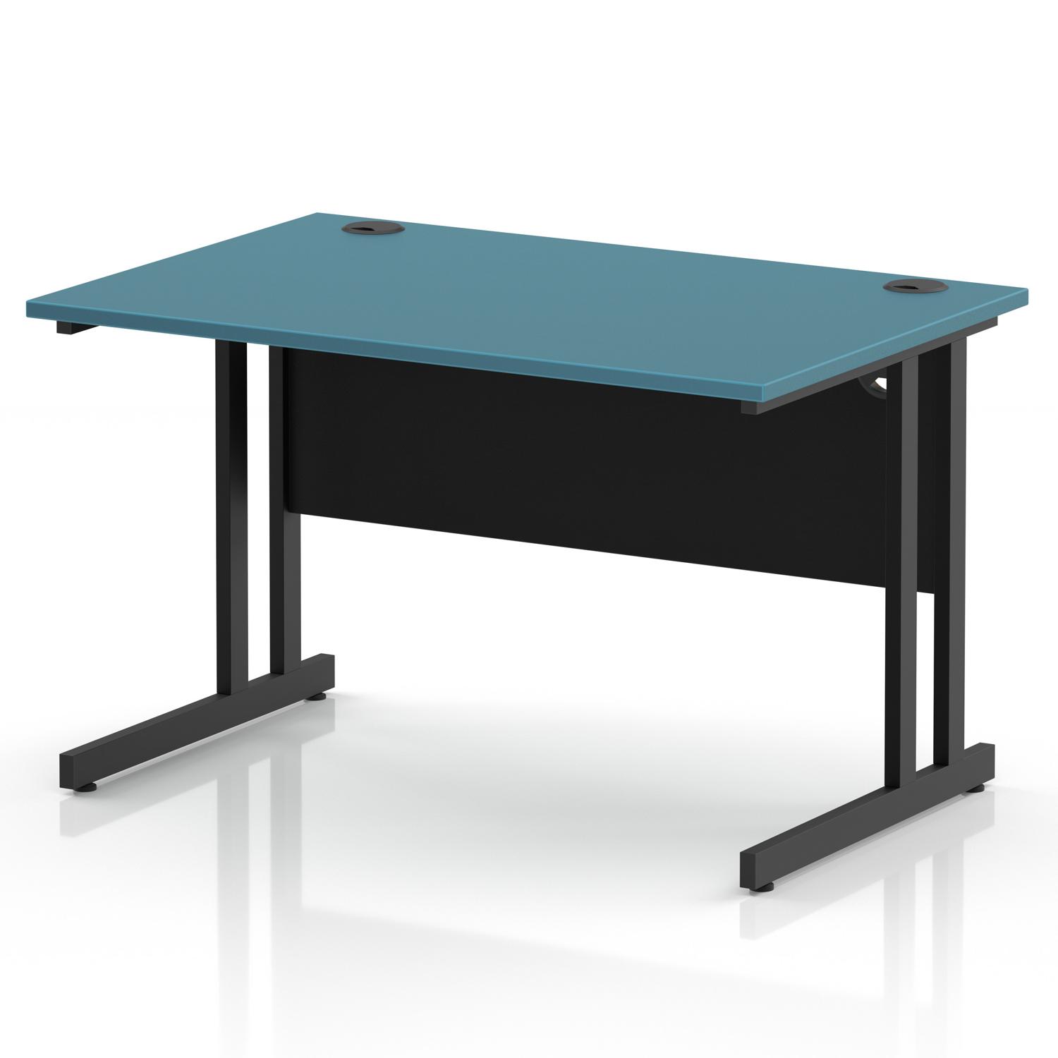Impulse 1200 x 800mm Straight Office Desk Dark Teal Top Black Cantilever Leg Impulse 1200 x 800mm Straight Office Desk Dark Teal Top Black Cantilever Leg
