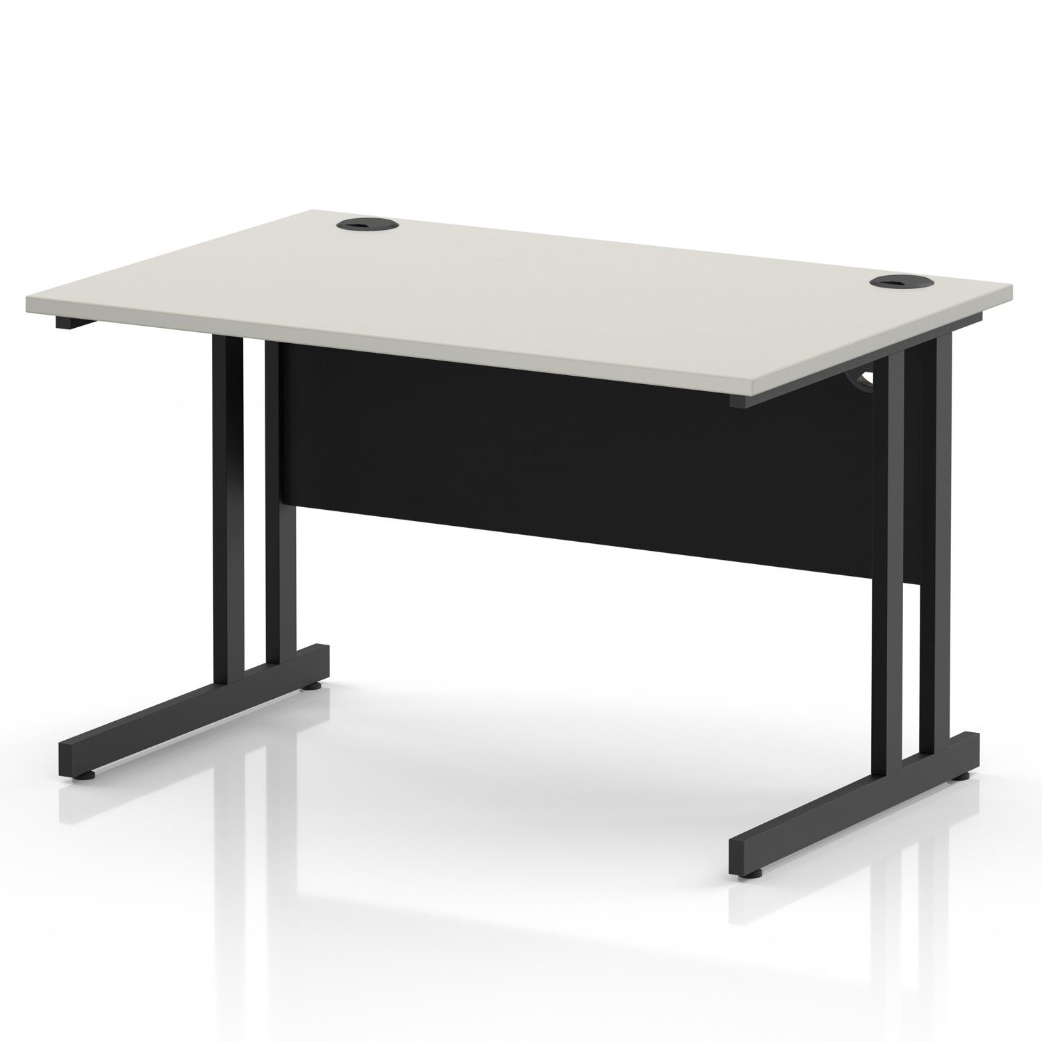 Impulse 1200 x 800mm Straight Office Desk Dove Grey Top Black Cantilever Leg Impulse 1200 x 800mm Straight Office Desk Dove Grey Top Black Cantilever Leg