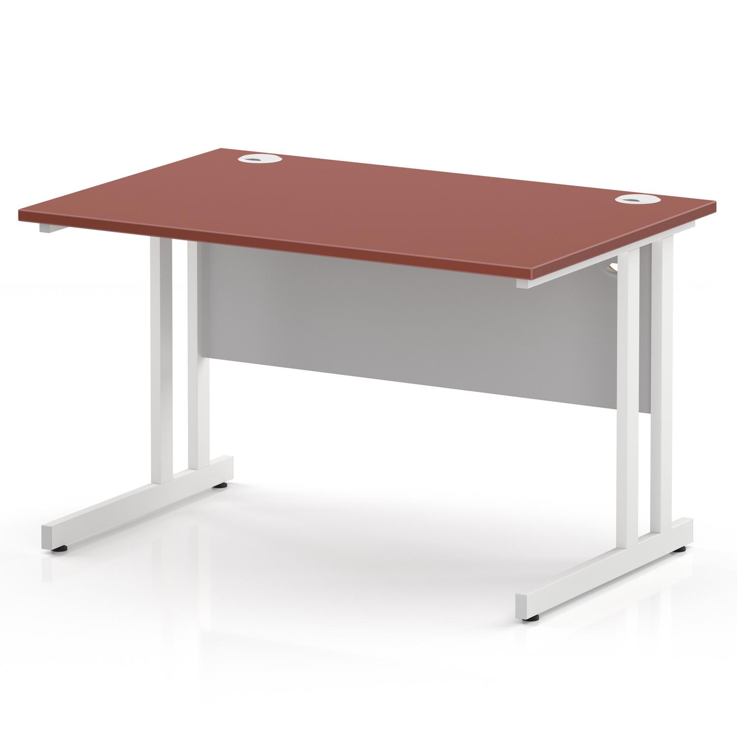 Impulse 1200 x 800mm Straight Office Desk Brick Red Top White Cantilever Leg Impulse 1200 x 800mm Straight Office Desk Brick Red Top White Cantilever Leg