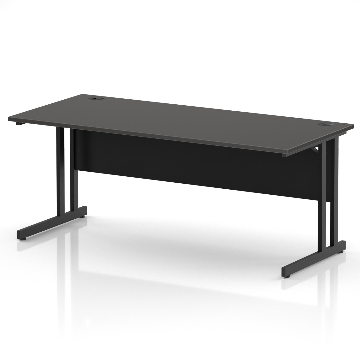 Impulse 1800 x 800mm Straight Office Desk Carbon Grey Top Black Cantilever Leg Impulse 1800 x 800mm Straight Office Desk Carbon Grey Top Black Cantilever Leg