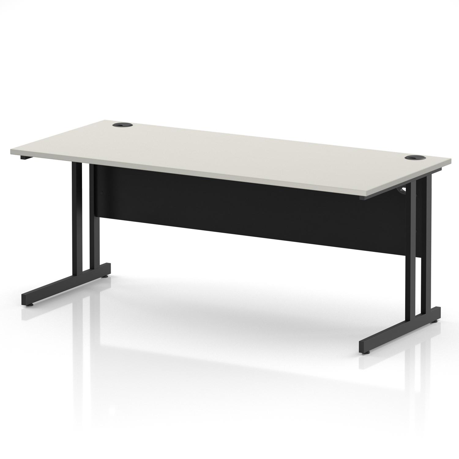 Impulse 1800 x 800mm Straight Office Desk Dove Grey Top Black Cantilever Leg Impulse 1800 x 800mm Straight Office Desk Dove Grey Top Black Cantilever Leg