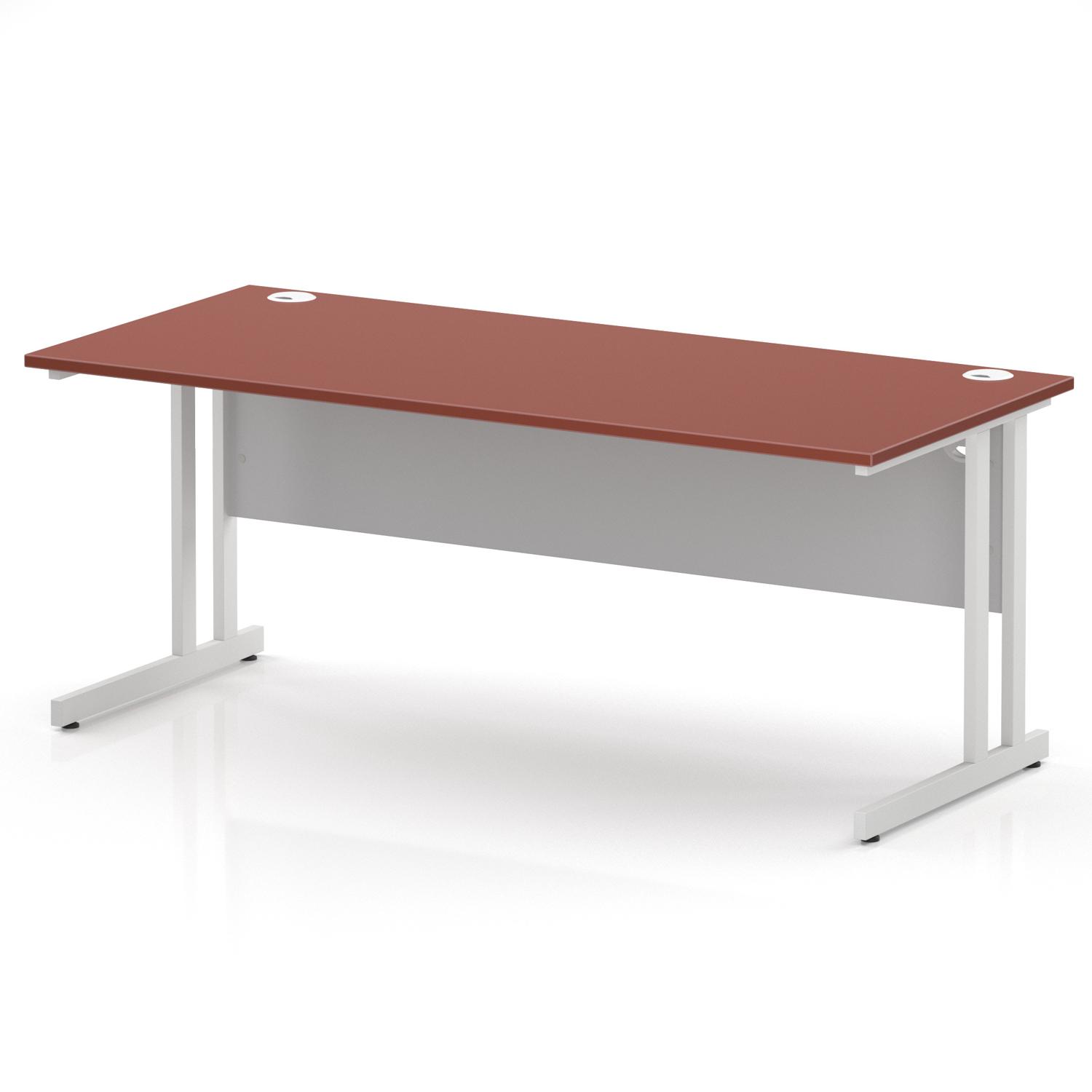 Impulse 1800 x 800mm Straight Office Desk Brick Red Top White Cantilever Leg Impulse 1800 x 800mm Straight Office Desk Brick Red Top White Cantilever Leg