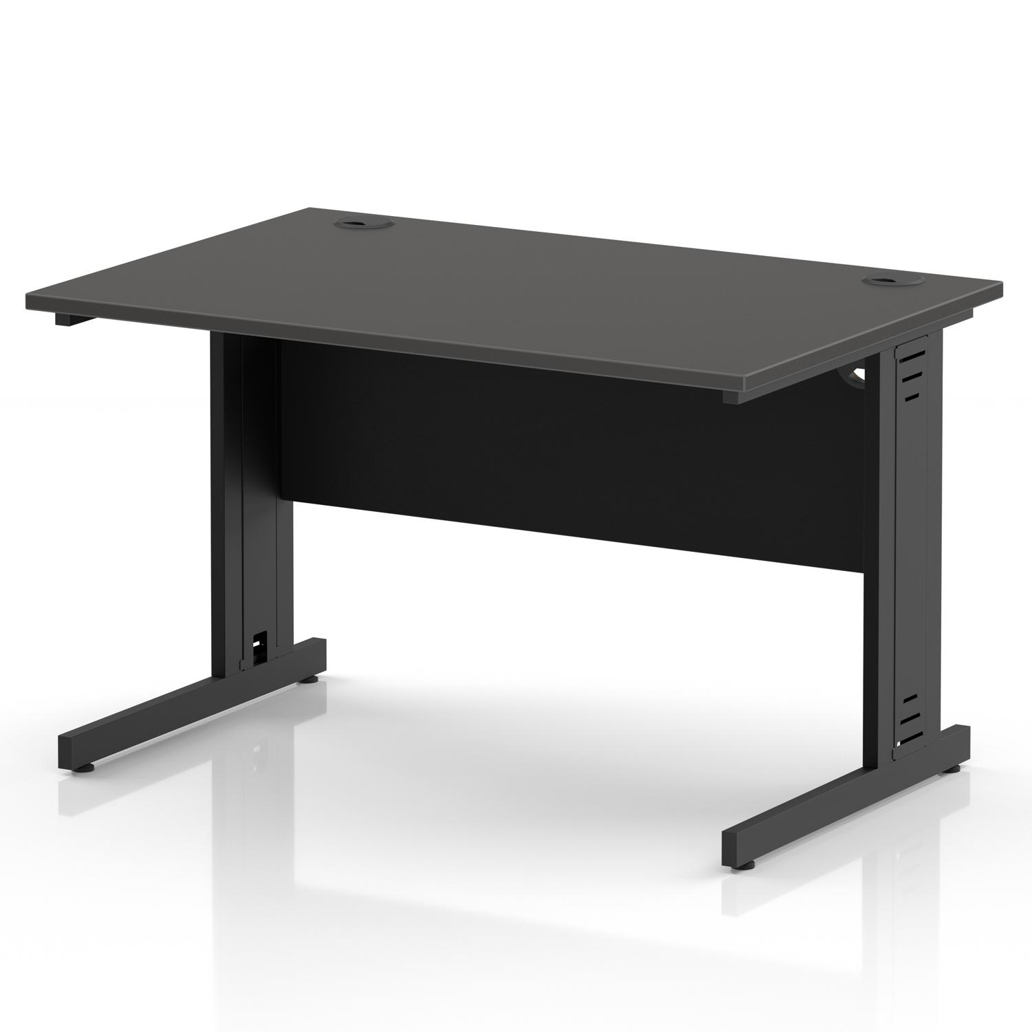 Impulse 1200 x 800mm Straight Office Desk Carbon Grey Top Black Cable Managed Leg Impulse 1200 x 800mm Straight Office Desk Carbon Grey Top Black Cable Managed Leg