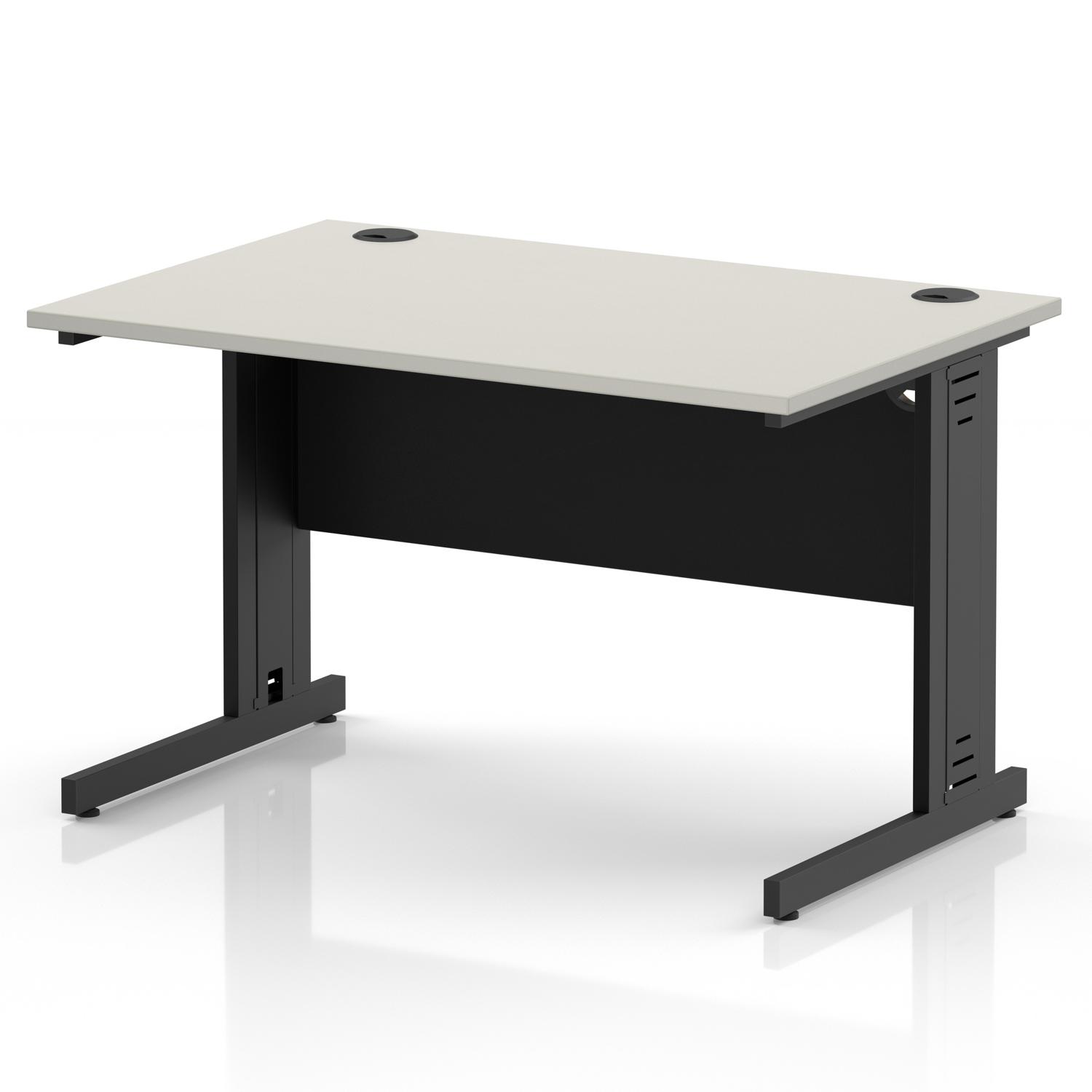 Impulse 1200 x 800mm Straight Office Desk Dove Grey Top Black Cable Managed Leg Impulse 1200 x 800mm Straight Office Desk Dove Grey Top Black Cable Managed Leg