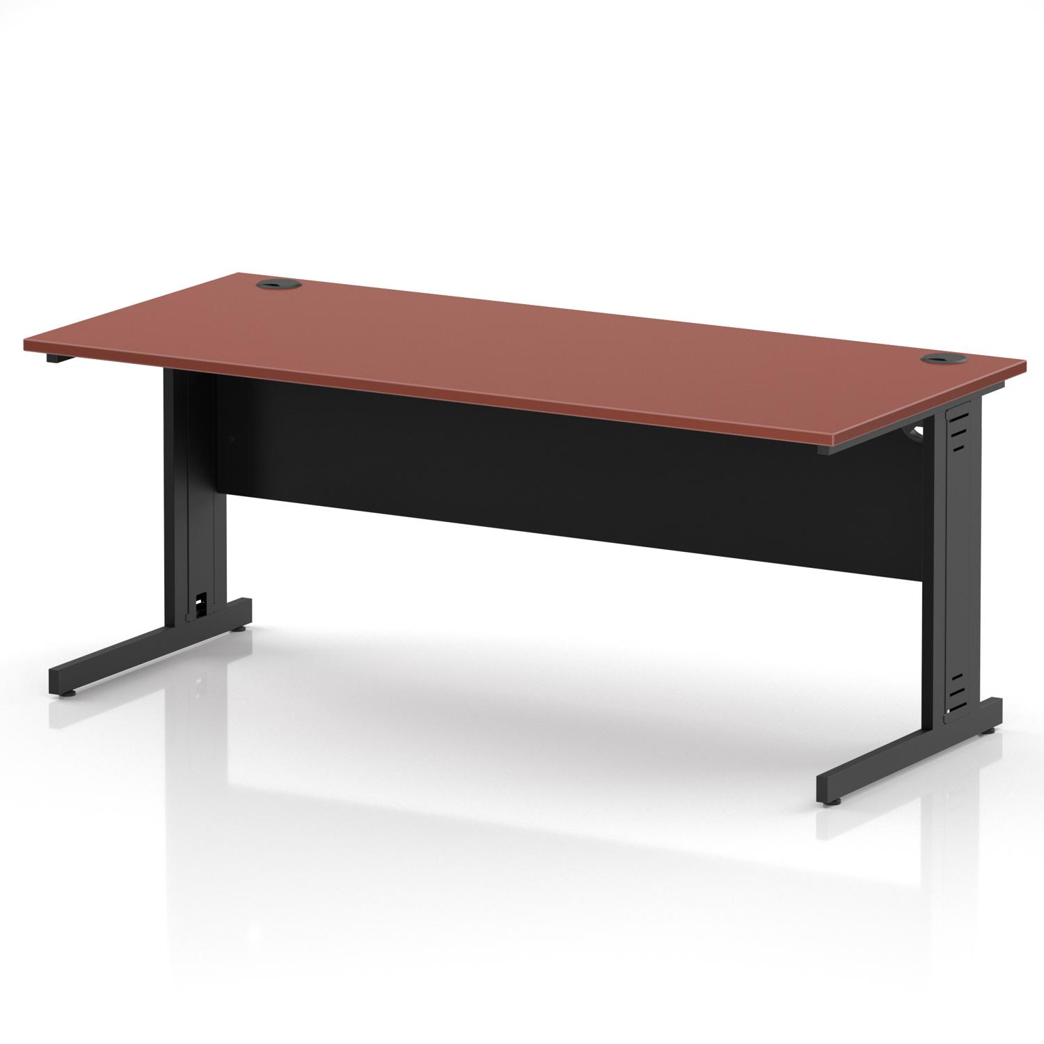 Impulse 1800 x 800mm Straight Office Desk Brick Red Top Black Cable Managed Leg Impulse 1800 x 800mm Straight Office Desk Brick Red Top Black Cable Managed Leg