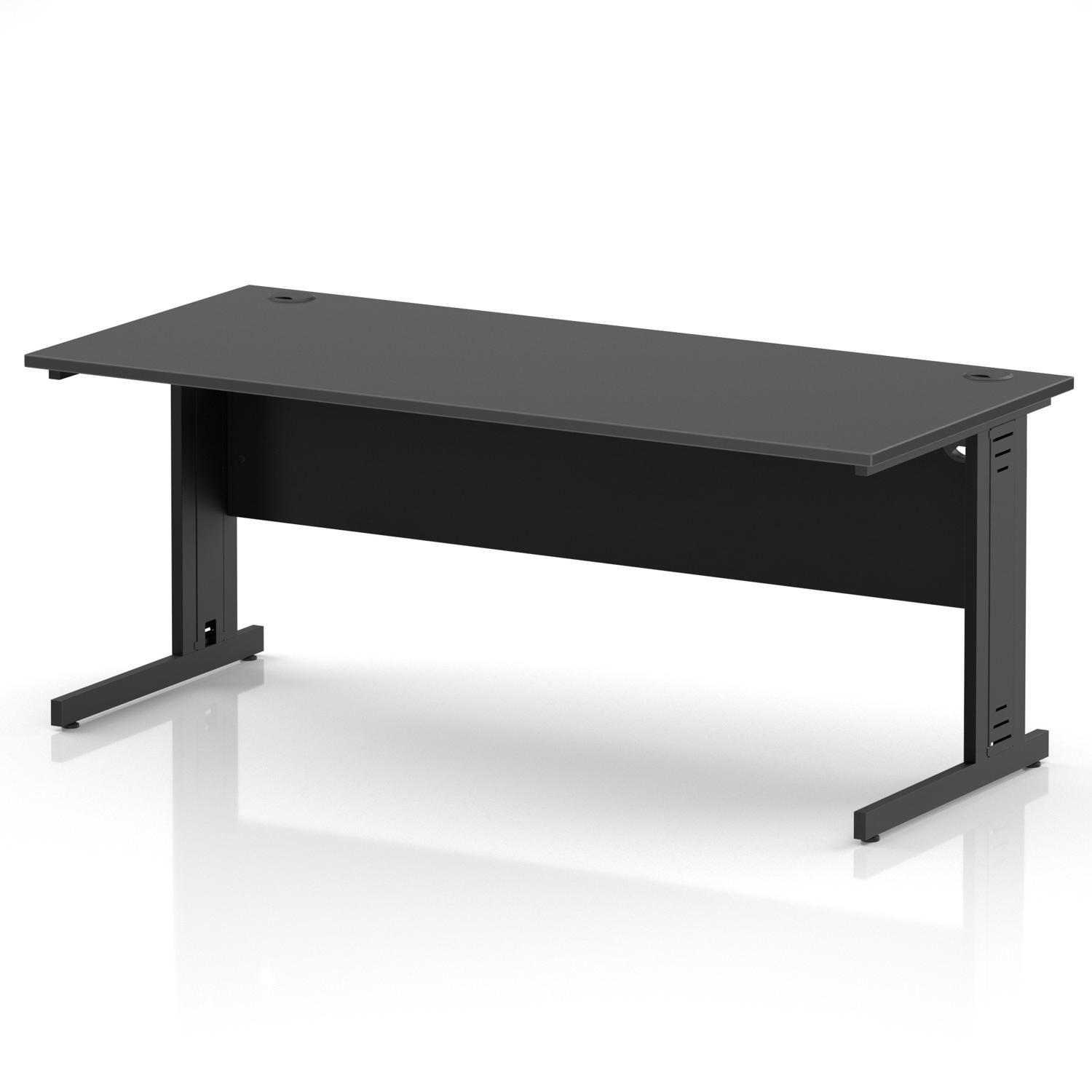 Impulse 1800 x 800mm Straight Office Desk Carbon Grey Top Black Cable Managed Leg Impulse 1800 x 800mm Straight Office Desk Carbon Grey Top Black Cable Managed Leg