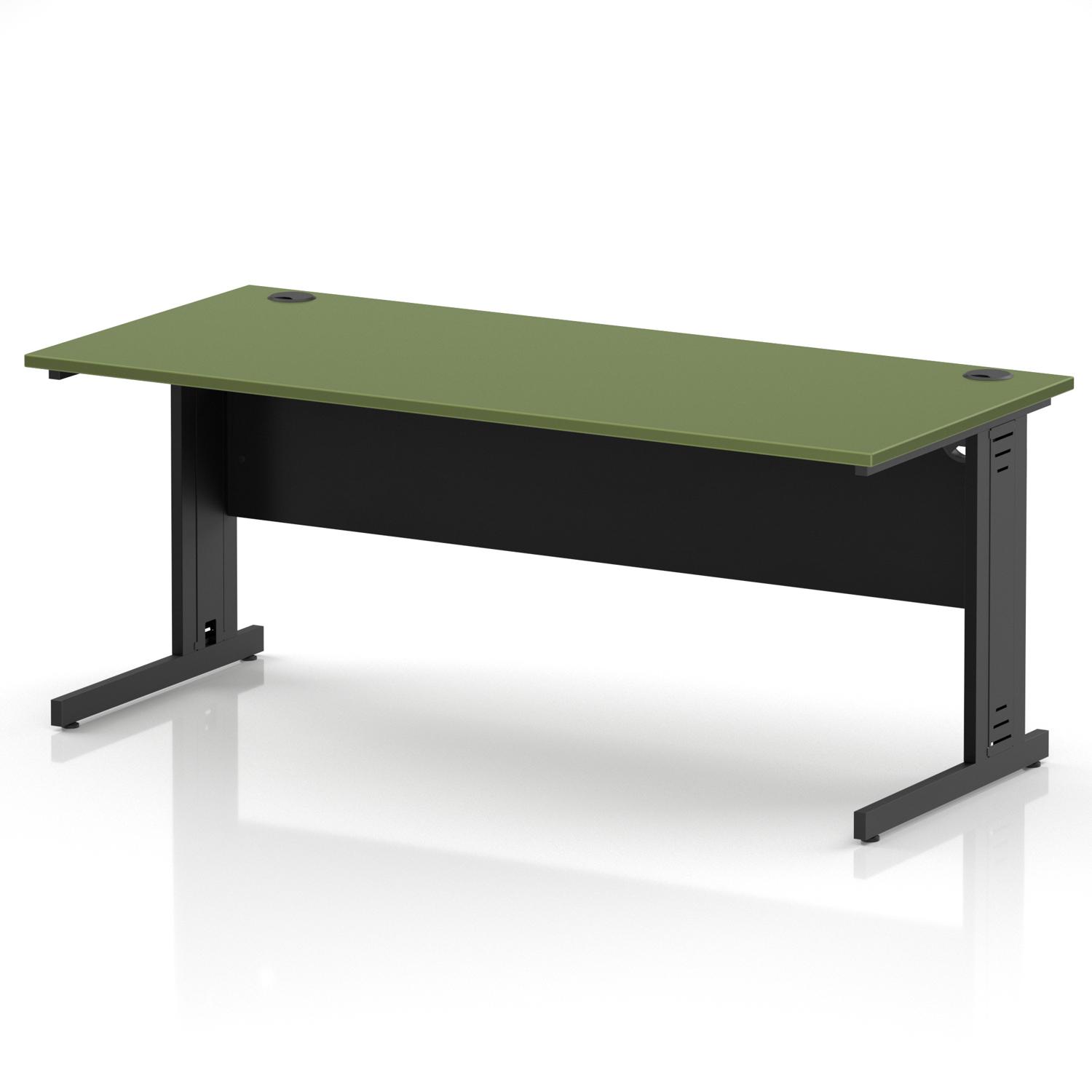 Impulse 1800 x 800mm Straight Office Desk Moss Green Top Black Cable Managed Leg Impulse 1800 x 800mm Straight Office Desk Moss Green Top Black Cable Managed Leg