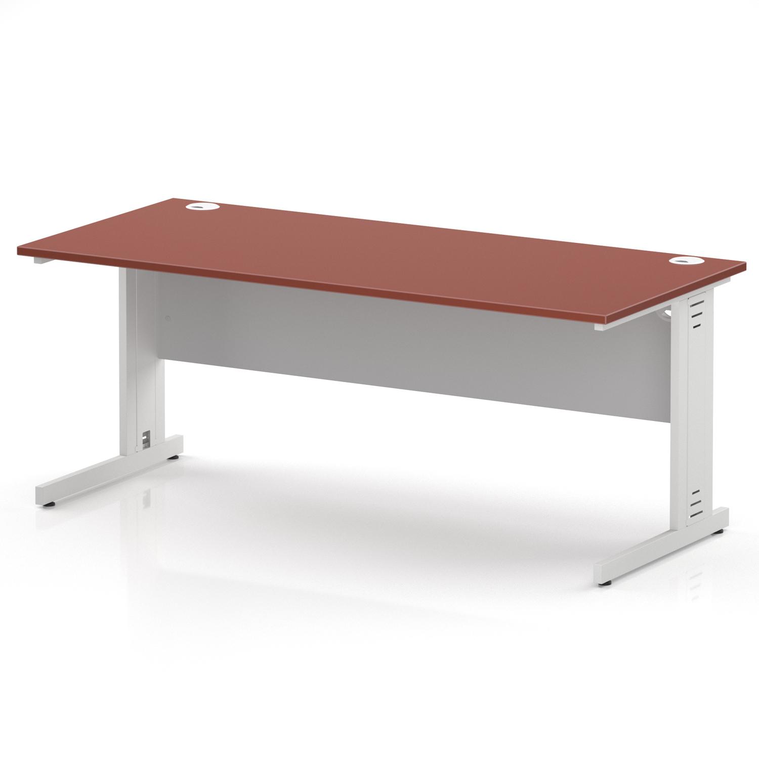 Impulse 1800 x 800mm Straight Office Desk Brick Red Top White Cable Managed Leg Impulse 1800 x 800mm Straight Office Desk Brick Red Top White Cable Managed Leg