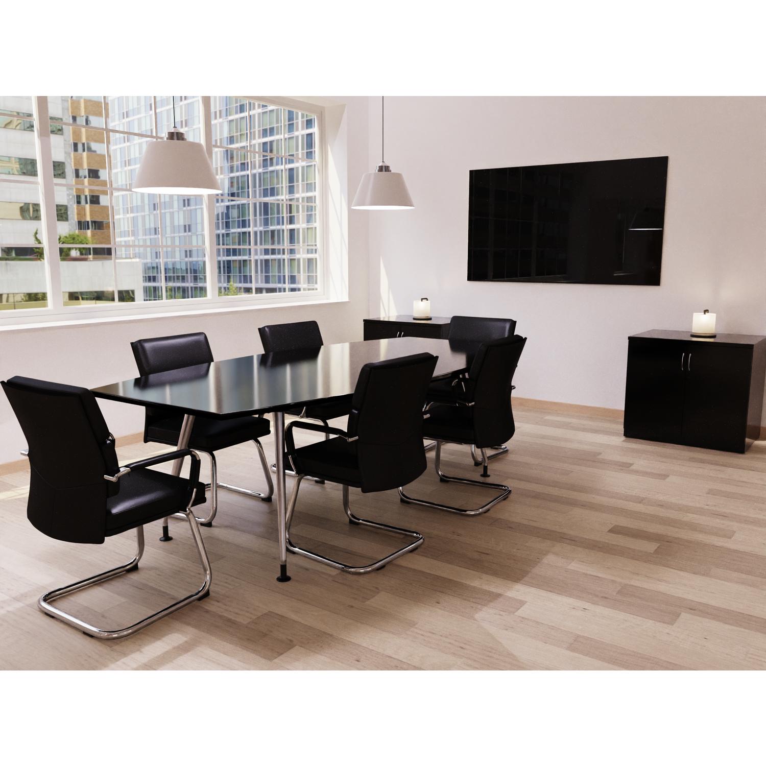 High Gloss 1800mm Writable Boardroom Table White Top