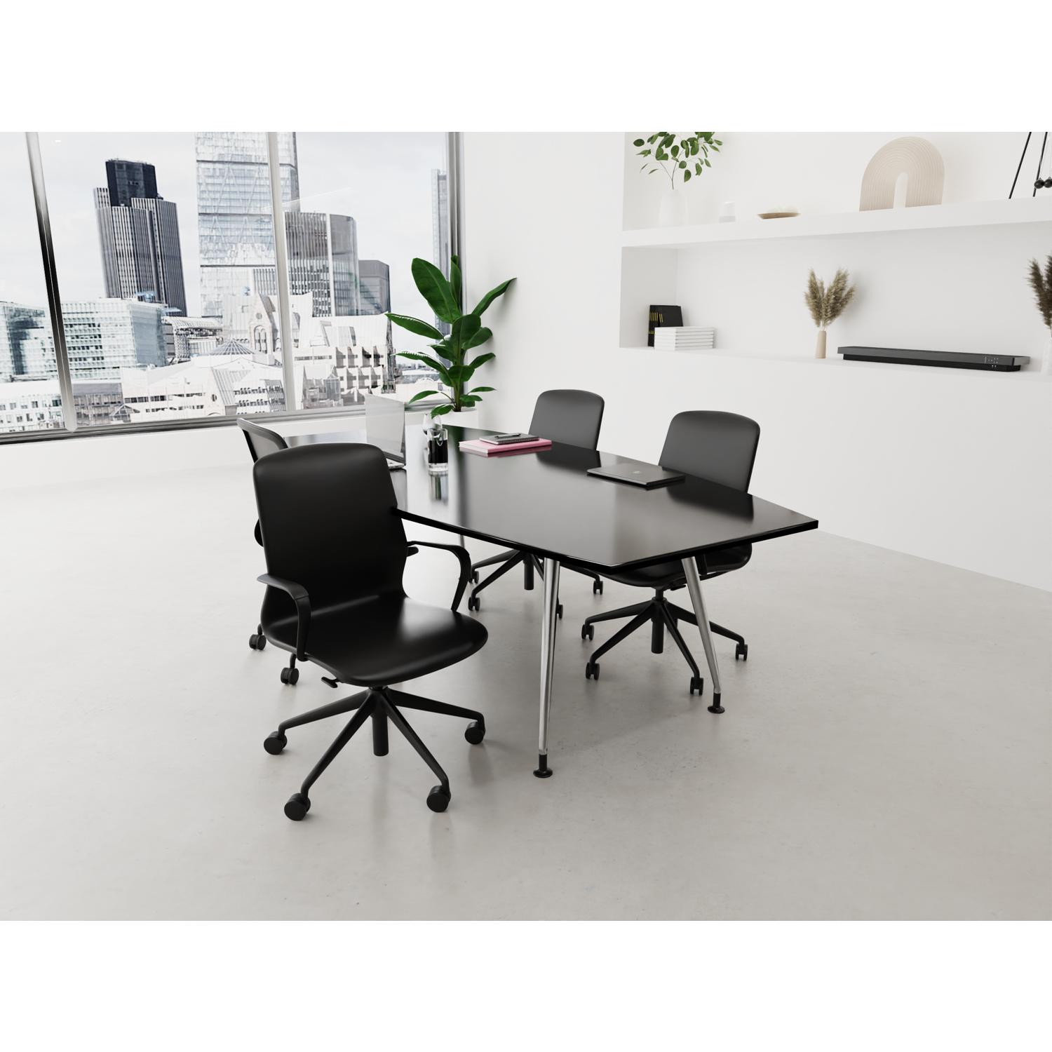 High Gloss 1800mm Writable Boardroom Table White Top