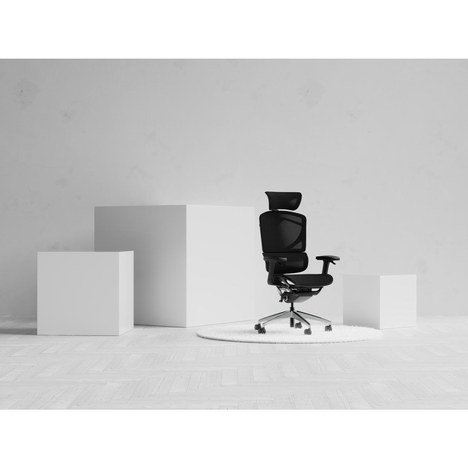 Ergo Click Plus With Headrest Grey Fabrimesh