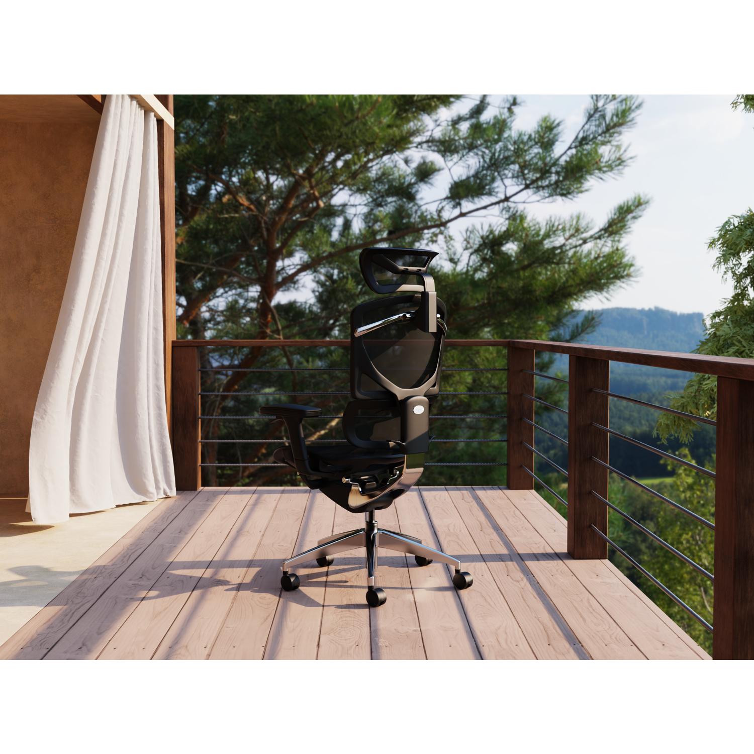 Ergo Click Plus With Headrest Grey Fabrimesh