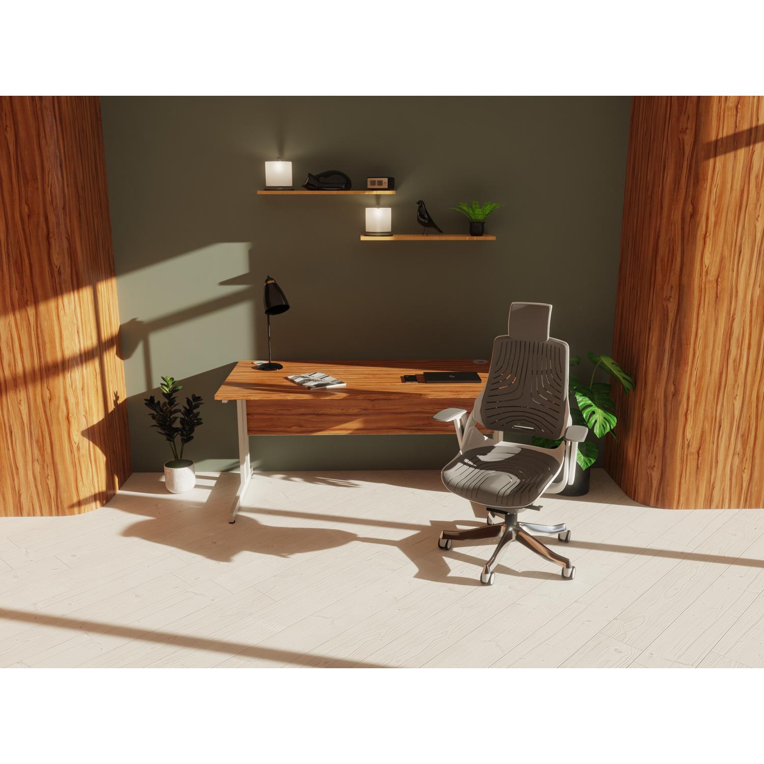 Zure White Shell With Headrest Elastomer Gel Orange