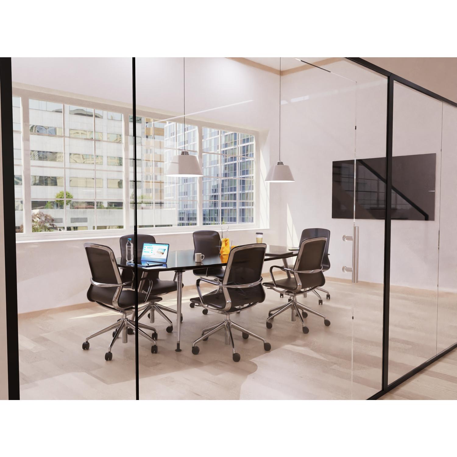 High Gloss 1800mm Writable Boardroom Table White Top
