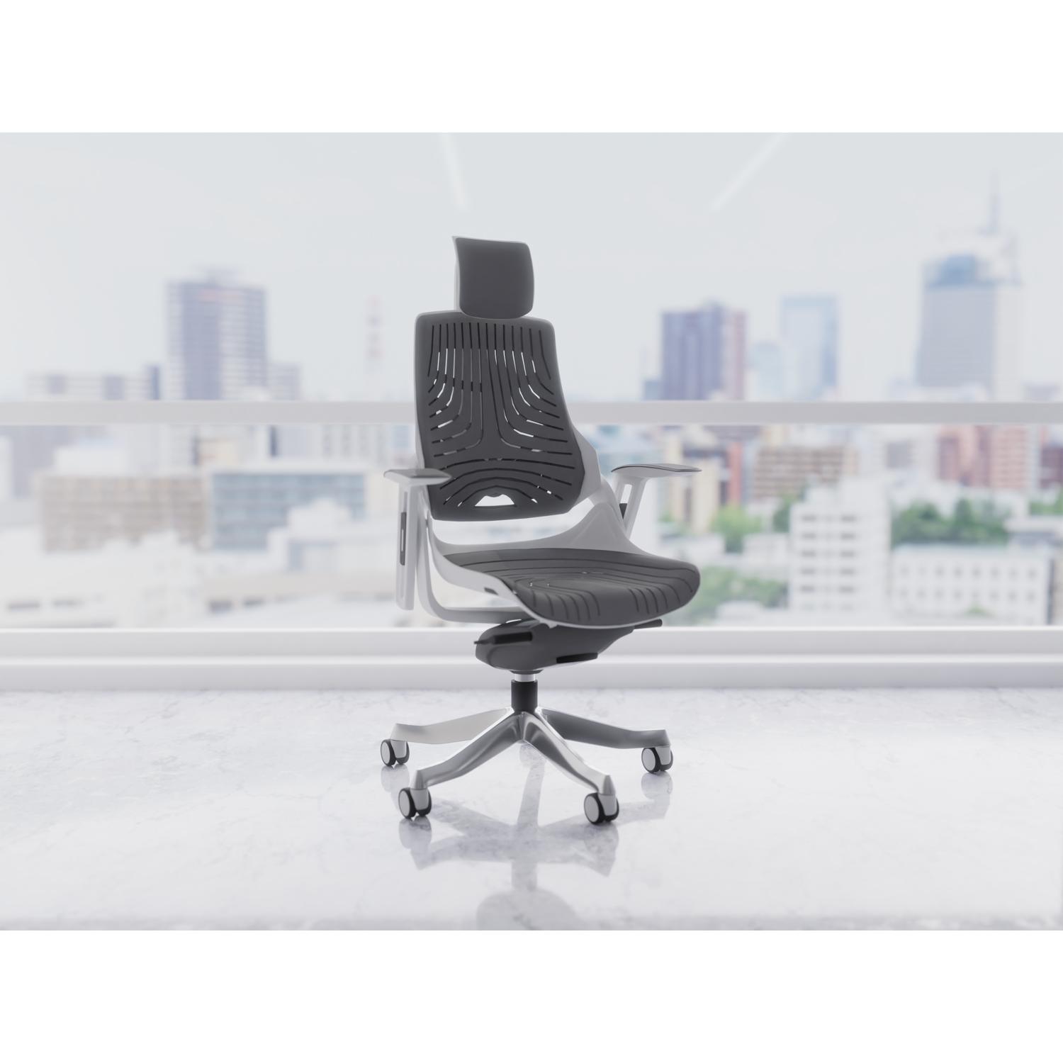 Zure White Shell With Headrest Elastomer Gel Orange