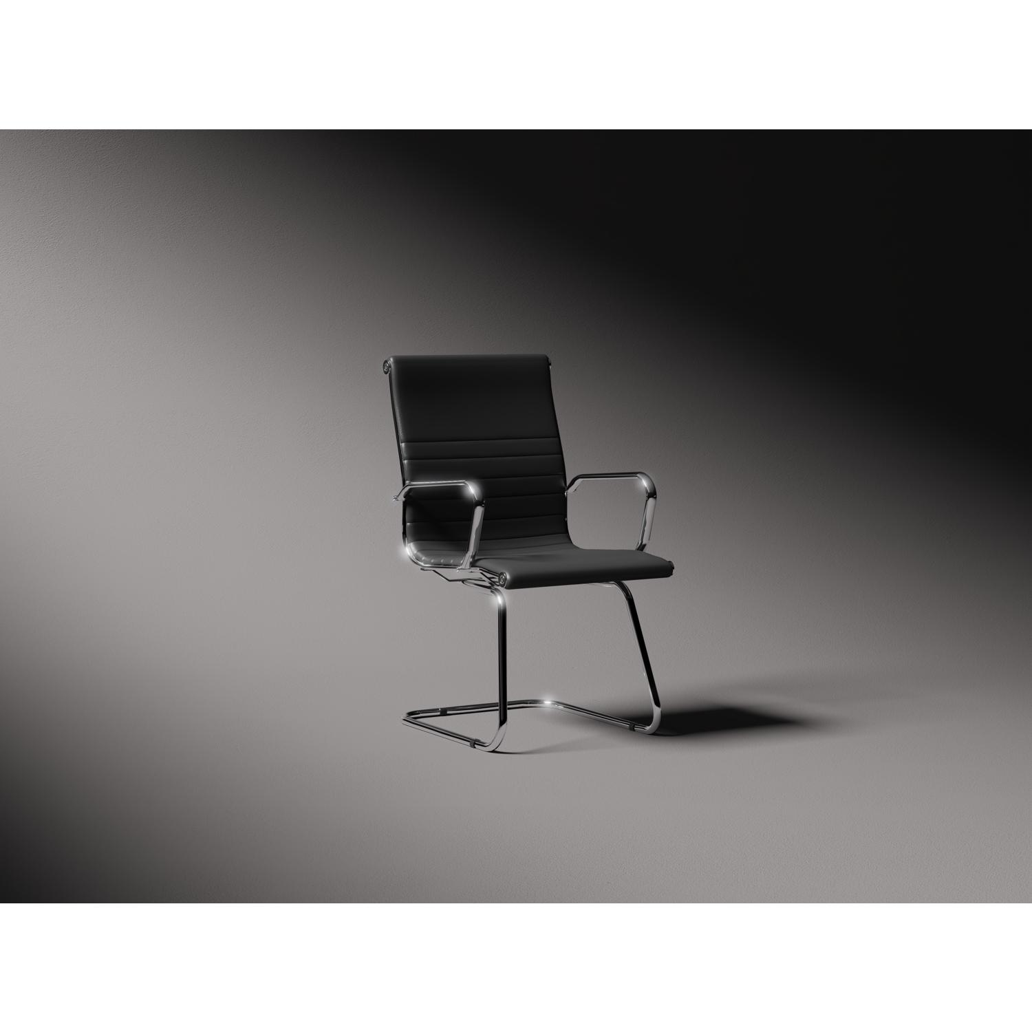 Nola Cantilever Chair Soft Bonded Leather White Nola Cantilever Chair Soft Bonded Leather White