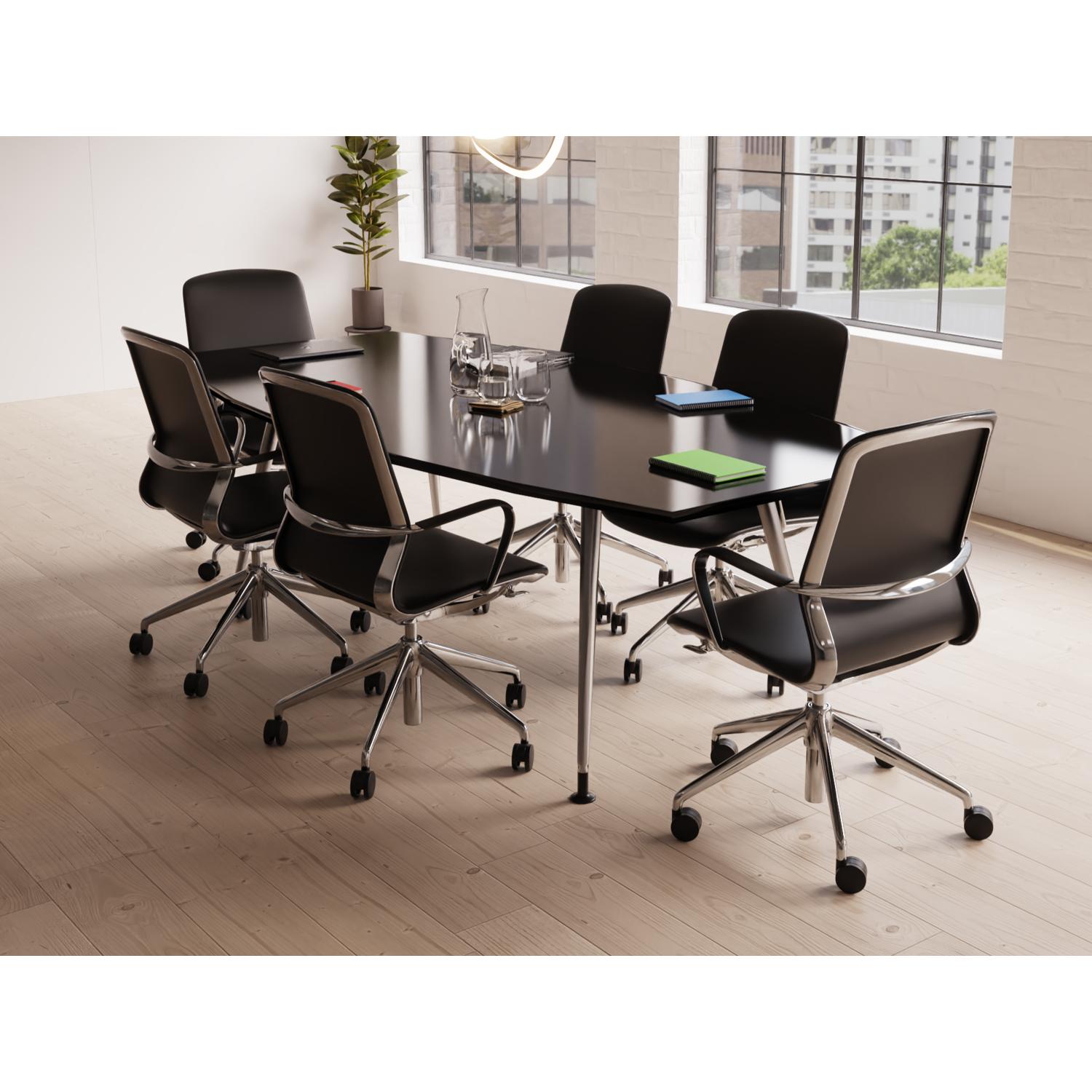 High Gloss 1800mm Writable Boardroom Table White Top